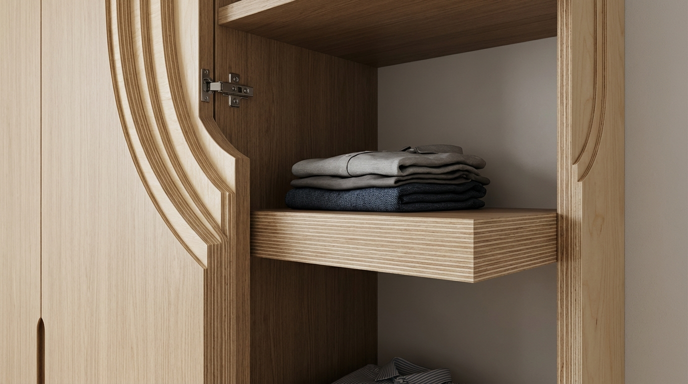 Best Plywood for Wardrobes: Calibrated vs Regular + Thickness for Shelves, Shutters & Back Panel