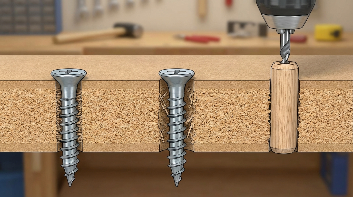 Screw Holding in MDF: Best Screws, Pilot Holes, and Fixes for Stripped Holes